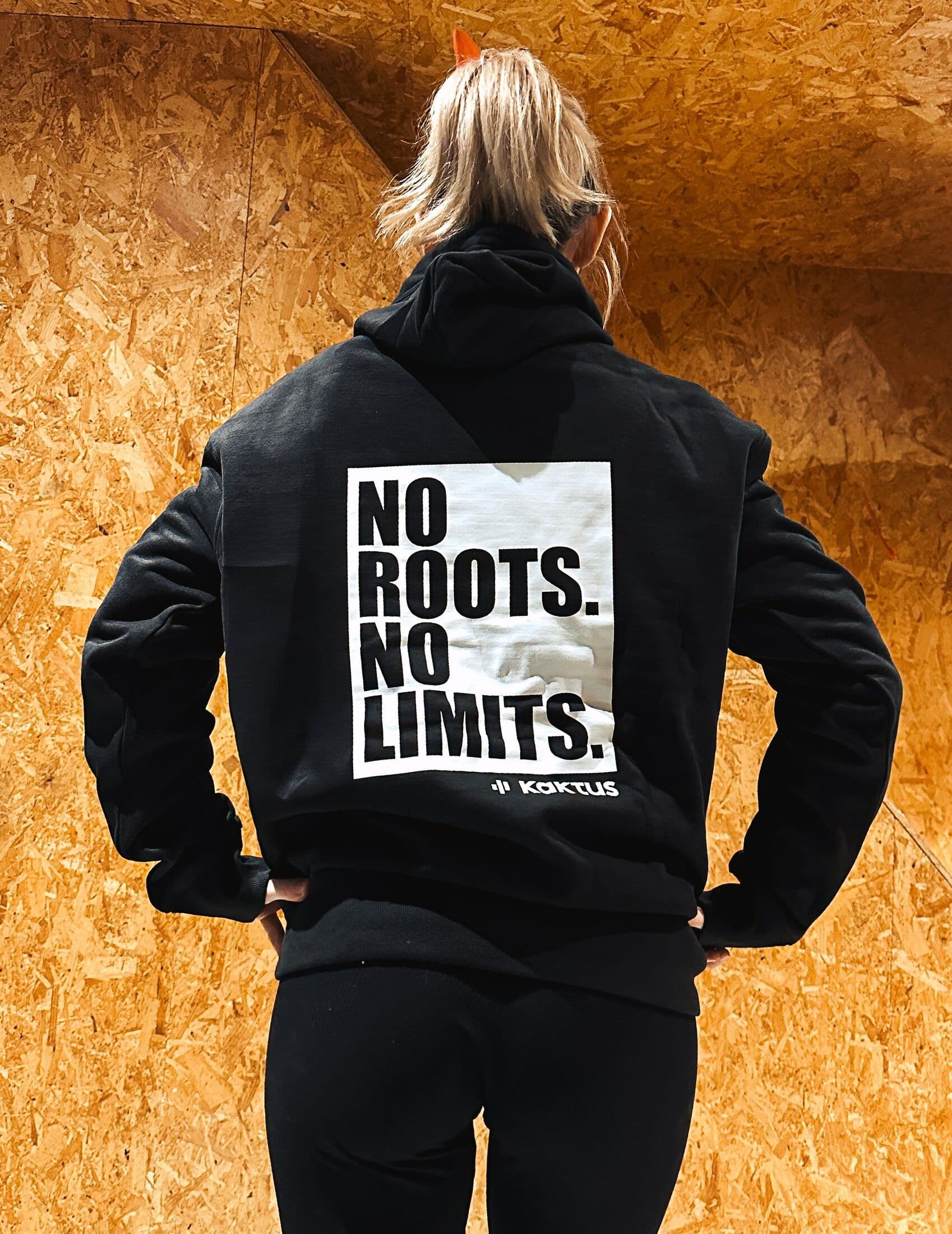Black Kaktus Adventure hoodie with No Roots No Limits print